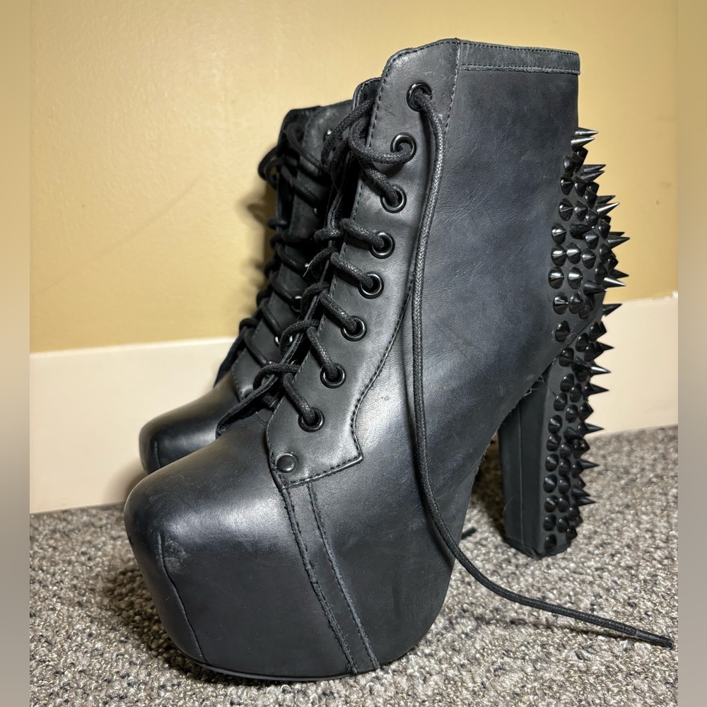 Jeffrey Campbell Black Spiked Platform Boots